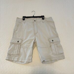 Men's Khaki 100% Cotton Cargo Shorts Size 38